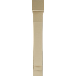 Ekena Millwork - BKTUR0554X34X40IMP05RCPR - Timberthane Faux Wood Imperial Style Bracket w/ Offset Brace, Block Ends, 5 1/2"W x 34"D x 40"H, Primed Tan