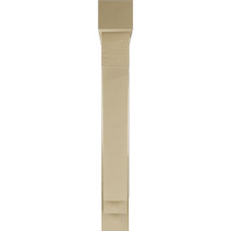 Ekena Millwork - BKTUR0554X34X42IMP05RCPR - Timberthane Faux Wood Imperial Style Bracket w/ Offset Brace, Block Ends, 5 1/2"W x 34"D x 42"H, Primed Tan