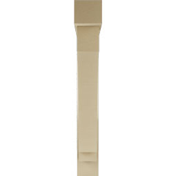 Ekena Millwork - BKTUR0554X36X40IMP05RCPR - Timberthane Faux Wood Imperial Style Bracket w/ Offset Brace, Block Ends, 5 1/2"W x 36"D x 40"H, Primed Tan