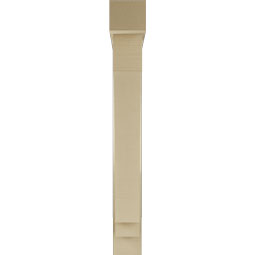 Ekena Millwork - BKTUR0554X36X44IMP05RCPR - Timberthane Faux Wood Imperial Style Bracket w/ Offset Brace, Block Ends, 5 1/2"W x 36"D x 44"H, Primed Tan