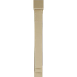 Ekena Millwork - BKTUR0554X36X48IMP05RCPR - Timberthane Faux Wood Imperial Style Bracket w/ Offset Brace, Block Ends, 5 1/2"W x 36"D x 48"H, Primed Tan