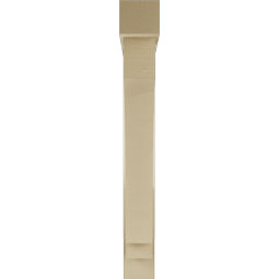 Ekena Millwork - BKTUR0554X38X44IMP05RCPR - Timberthane Faux Wood Imperial Style Bracket w/ Offset Brace, Block Ends, 5 1/2"W x 38"D x 44"H, Primed Tan
