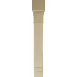 Ekena Millwork - BKTUR0554X40X40IMP05RCPR - Timberthane Faux Wood Imperial Style Bracket w/ Offset Brace, Block Ends, 5 1/2"W x 40"D x 40"H, Primed Tan