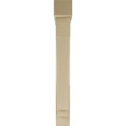 Ekena Millwork - BKTUR0554X40X44IMP05RCPR - Timberthane Faux Wood Imperial Style Bracket w/ Offset Brace, Block Ends, 5 1/2"W x 40"D x 44"H, Primed Tan