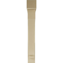 Ekena Millwork - BKTUR0554X42X42IMP05RCPR - Timberthane Faux Wood Imperial Style Bracket w/ Offset Brace, Block Ends, 5 1/2"W x 42"D x 42"H, Primed Tan