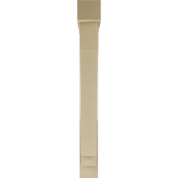 Ekena Millwork - BKTUR0554X42X48IMP05RCPR - Timberthane Faux Wood Imperial Style Bracket w/ Offset Brace, Block Ends, 5 1/2"W x 42"D x 48"H, Primed Tan