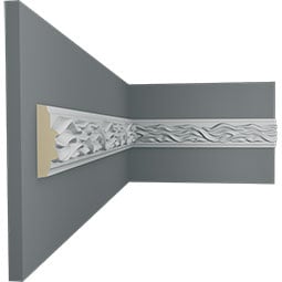 Ekena Millwork - MLD02X01BQ - Endurathane Baroque Panel Moulding, 2"H x 3/4"P x 94 1/2"L, Factory Primed