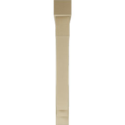 Ekena Millwork - BKTUR0554X46X46IMP05RCPR - Timberthane Faux Wood Imperial Style Bracket w/ Offset Brace, Block Ends, 5 1/2"W x 46"D x 46"H, Primed Tan