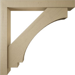Ekena Millwork - BKTUR0554X48X48IMP05RCPR - Timberthane Faux Wood Imperial Style Bracket w/ Offset Brace, Block Ends, 5 1/2"W x 48"D x 48"H, Primed Tan