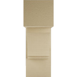 Ekena Millwork - BKTUR0756X18X22IMP05RCPR - Timberthane Faux Wood Imperial Style Bracket w/ Offset Brace, Block Ends, 7 1/2"W x 18"D x 22"H, Primed Tan