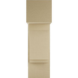 Ekena Millwork - BKTUR0756X18X26IMP05RCPR - Timberthane Faux Wood Imperial Style Bracket w/ Offset Brace, Block Ends, 7 1/2"W x 18"D x 26"H, Primed Tan