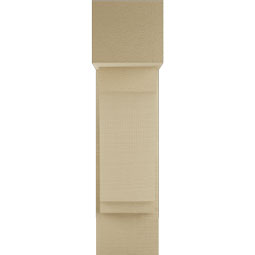 Ekena Millwork - BKTUR0756X18X30IMP05RCPR - Timberthane Faux Wood Imperial Style Bracket w/ Offset Brace, Block Ends, 7 1/2"W x 18"D x 30"H, Primed Tan