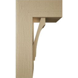 Ekena Millwork - BKTUR0756X18X30IMP05RCPR - Timberthane Faux Wood Imperial Style Bracket w/ Offset Brace, Block Ends, 7 1/2"W x 18"D x 30"H, Primed Tan