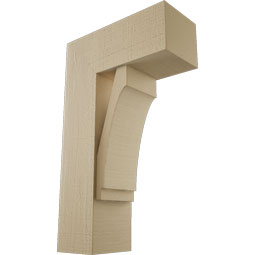 Ekena Millwork - BKTUR0756X18X30IMP05RCPR - Timberthane Faux Wood Imperial Style Bracket w/ Offset Brace, Block Ends, 7 1/2"W x 18"D x 30"H, Primed Tan
