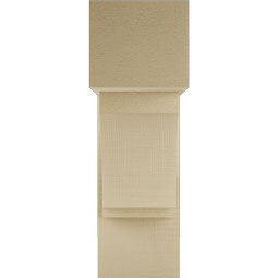 Ekena Millwork - BKTUR0756X20X24IMP05RCPR - Timberthane Faux Wood Imperial Style Bracket w/ Offset Brace, Block Ends, 7 1/2"W x 20"D x 24"H, Primed Tan