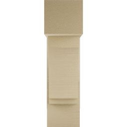 Ekena Millwork - BKTUR0756X20X28IMP05RCPR - Timberthane Faux Wood Imperial Style Bracket w/ Offset Brace, Block Ends, 7 1/2"W x 20"D x 28"H, Primed Tan