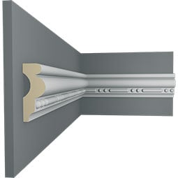 Ekena Millwork - MLD02X01BE - Endurathane Bead & Barrel Panel Moulding, 2 1/2"H x 1"P x 94 1/2"L, Factory Primed