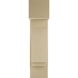 Ekena Millwork - BKTUR0756X20X32IMP05RCPR - Timberthane Faux Wood Imperial Style Bracket w/ Offset Brace, Block Ends, 7 1/2"W x 20"D x 32"H, Primed Tan
