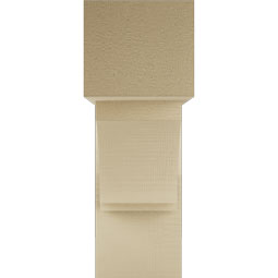 Ekena Millwork - BKTUR0756X22X22IMP05RCPR - Timberthane Faux Wood Imperial Style Bracket w/ Offset Brace, Block Ends, 7 1/2"W x 22"D x 22"H, Primed Tan