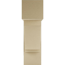 Ekena Millwork - BKTUR0756X22X26IMP05RCPR - Timberthane Faux Wood Imperial Style Bracket w/ Offset Brace, Block Ends, 7 1/2"W x 22"D x 26"H, Primed Tan