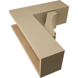 Ekena Millwork - BKTUR0756X22X26IMP05RCPR - Timberthane Faux Wood Imperial Style Bracket w/ Offset Brace, Block Ends, 7 1/2"W x 22"D x 26"H, Primed Tan