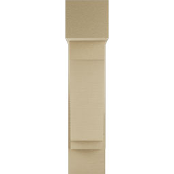 Ekena Millwork - BKTUR0756X22X34IMP05RCPR - Timberthane Faux Wood Imperial Style Bracket w/ Offset Brace, Block Ends, 7 1/2"W x 22"D x 34"H, Primed Tan