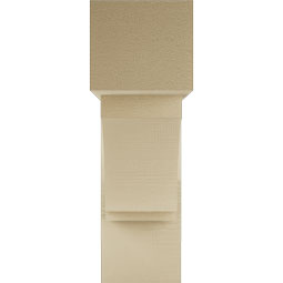 Ekena Millwork - BKTUR0756X24X24IMP05RCPR - Timberthane Faux Wood Imperial Style Bracket w/ Offset Brace, Block Ends, 7 1/2"W x 24"D x 24"H, Primed Tan