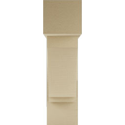 Ekena Millwork - BKTUR0756X24X28IMP05RCPR - Timberthane Faux Wood Imperial Style Bracket w/ Offset Brace, Block Ends, 7 1/2"W x 24"D x 28"H, Primed Tan