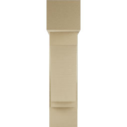 Ekena Millwork - BKTUR0756X24X32IMP05RCPR - Timberthane Faux Wood Imperial Style Bracket w/ Offset Brace, Block Ends, 7 1/2"W x 24"D x 32"H, Primed Tan