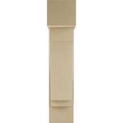 Ekena Millwork - BKTUR0756X24X36IMP05RCPR - Timberthane Faux Wood Imperial Style Bracket w/ Offset Brace, Block Ends, 7 1/2"W x 24"D x 36"H, Primed Tan