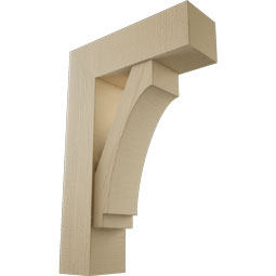 Ekena Millwork - BKTUR0756X24X36IMP05RCPR - Timberthane Faux Wood Imperial Style Bracket w/ Offset Brace, Block Ends, 7 1/2"W x 24"D x 36"H, Primed Tan