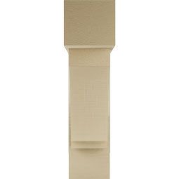 Ekena Millwork - BKTUR0756X26X30IMP05RCPR - Timberthane Faux Wood Imperial Style Bracket w/ Offset Brace, Block Ends, 7 1/2"W x 26"D x 30"H, Primed Tan