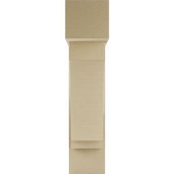 Ekena Millwork - BKTUR0756X26X34IMP05RCPR - Timberthane Faux Wood Imperial Style Bracket w/ Offset Brace, Block Ends, 7 1/2"W x 26"D x 34"H, Primed Tan