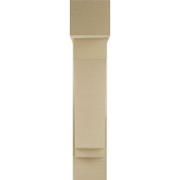 Ekena Millwork - BKTUR0756X26X38IMP05RCPR - Timberthane Faux Wood Imperial Style Bracket w/ Offset Brace, Block Ends, 7 1/2"W x 26"D x 38"H, Primed Tan