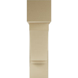 Ekena Millwork - BKTUR0756X28X28IMP05RCPR - Timberthane Faux Wood Imperial Style Bracket w/ Offset Brace, Block Ends, 7 1/2"W x 28"D x 28"H, Primed Tan