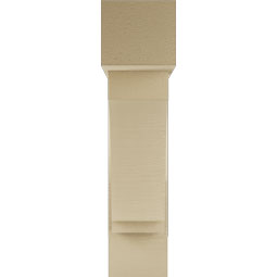 Ekena Millwork - BKTUR0756X28X32IMP05RCPR - Timberthane Faux Wood Imperial Style Bracket w/ Offset Brace, Block Ends, 7 1/2"W x 28"D x 32"H, Primed Tan