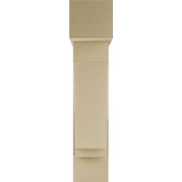 Ekena Millwork - BKTUR0756X28X36IMP05RCPR - Timberthane Faux Wood Imperial Style Bracket w/ Offset Brace, Block Ends, 7 1/2"W x 28"D x 36"H, Primed Tan