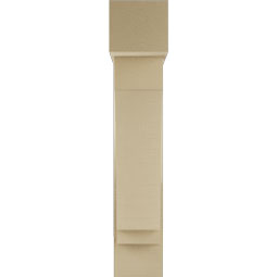 Ekena Millwork - BKTUR0756X28X40IMP05RCPR - Timberthane Faux Wood Imperial Style Bracket w/ Offset Brace, Block Ends, 7 1/2"W x 28"D x 40"H, Primed Tan
