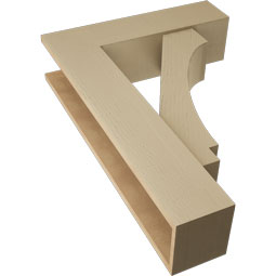 Ekena Millwork - BKTUR0756X28X40IMP05RCPR - Timberthane Faux Wood Imperial Style Bracket w/ Offset Brace, Block Ends, 7 1/2"W x 28"D x 40"H, Primed Tan