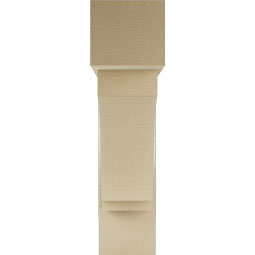Ekena Millwork - BKTUR0756X30X30IMP05RCPR - Timberthane Faux Wood Imperial Style Bracket w/ Offset Brace, Block Ends, 7 1/2"W x 30"D x 30"H, Primed Tan
