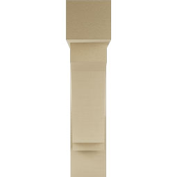 Ekena Millwork - BKTUR0756X30X34IMP05RCPR - Timberthane Faux Wood Imperial Style Bracket w/ Offset Brace, Block Ends, 7 1/2"W x 30"D x 34"H, Primed Tan