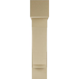 Ekena Millwork - BKTUR0756X30X36IMP05RCPR - Timberthane Faux Wood Imperial Style Bracket w/ Offset Brace, Block Ends, 7 1/2"W x 30"D x 36"H, Primed Tan