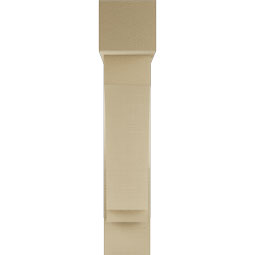 Ekena Millwork - BKTUR0756X30X38IMP05RCPR - Timberthane Faux Wood Imperial Style Bracket w/ Offset Brace, Block Ends, 7 1/2"W x 30"D x 38"H, Primed Tan