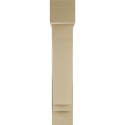 Ekena Millwork - BKTUR0756X30X42IMP05RCPR - Timberthane Faux Wood Imperial Style Bracket w/ Offset Brace, Block Ends, 7 1/2"W x 30"D x 42"H, Primed Tan