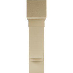 Ekena Millwork - BKTUR0756X32X32IMP05RCPR - Timberthane Faux Wood Imperial Style Bracket w/ Offset Brace, Block Ends, 7 1/2"W x 32"D x 32"H, Primed Tan