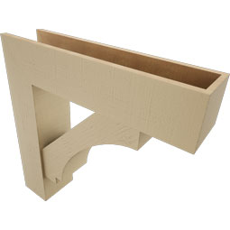 Ekena Millwork - BKTUR0756X32X32IMP05RCPR - Timberthane Faux Wood Imperial Style Bracket w/ Offset Brace, Block Ends, 7 1/2"W x 32"D x 32"H, Primed Tan