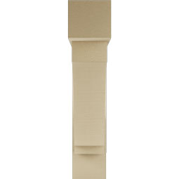 Ekena Millwork - BKTUR0756X32X36IMP05RCPR - Timberthane Faux Wood Imperial Style Bracket w/ Offset Brace, Block Ends, 7 1/2"W x 32"D x 36"H, Primed Tan