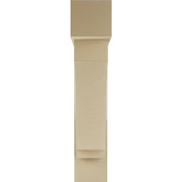 Ekena Millwork - BKTUR0756X32X38IMP05RCPR - Timberthane Faux Wood Imperial Style Bracket w/ Offset Brace, Block Ends, 7 1/2"W x 32"D x 38"H, Primed Tan