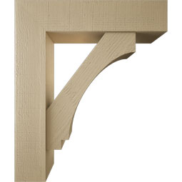 Ekena Millwork - BKTUR0756X32X38IMP05RCPR - Timberthane Faux Wood Imperial Style Bracket w/ Offset Brace, Block Ends, 7 1/2"W x 32"D x 38"H, Primed Tan