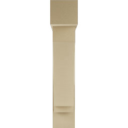 Ekena Millwork - BKTUR0756X32X40IMP05RCPR - Timberthane Faux Wood Imperial Style Bracket w/ Offset Brace, Block Ends, 7 1/2"W x 32"D x 40"H, Primed Tan